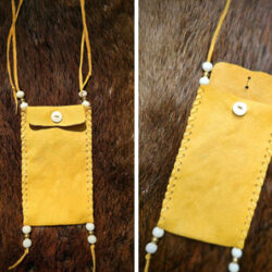 Natural Gold Buckskin Bag | Bone and Brass