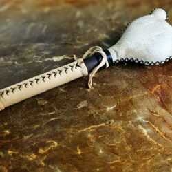 Bear Head Bear Skin Rattle With Buckskin