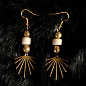 Brass and Bison Bone Metal Sunrise Earrings
