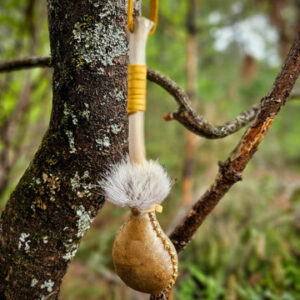 Coyote Bone and Deer Hide Shaman Medicine Rattle With Strap