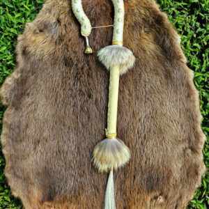 Good Harvest Snake Shape Bear Hide Rattle With Horse Hair and Coyote Fur