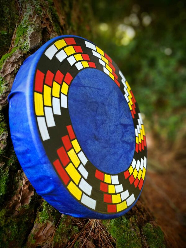 Medicine Road Blue Deer Hide Drum 12" - Image 2