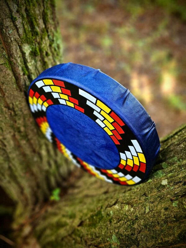 Medicine Road Blue Deer Hide Drum 12" - Image 6