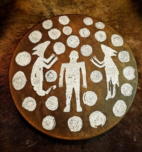 20" Bison Hide Hand Painted Mantle Drum