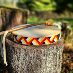 12 Deer Hide Red Medicine Road Drum