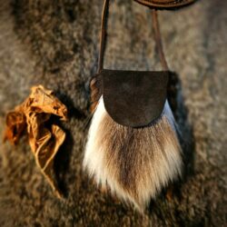 Caribou Fur & Oiled Suede Tobacco Pouch Medicine Bag